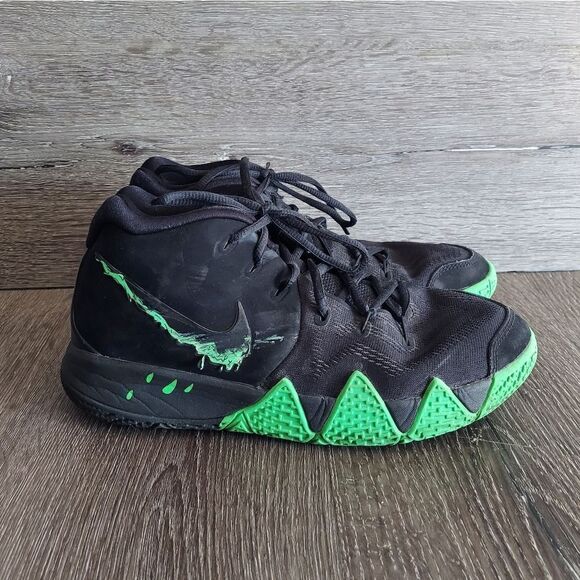 Nike Kyrie 4 Black Halloween Green GS Size 6.5Y Sneakers AA2897-012 - Picture 1 of 11